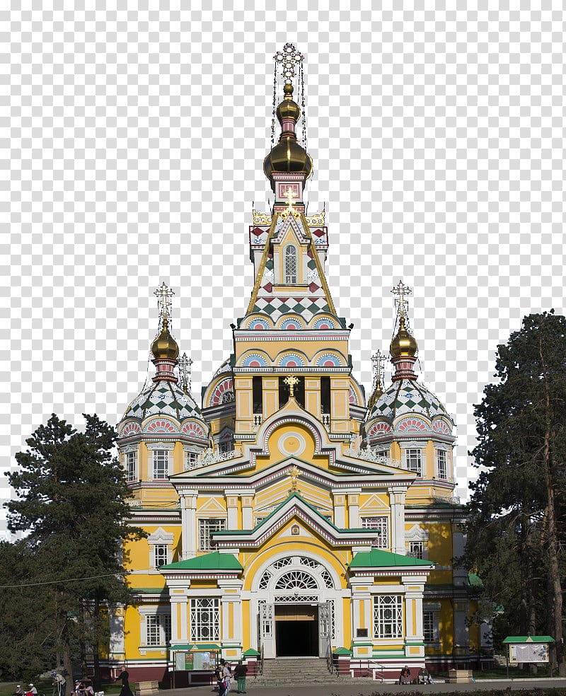 Ascension Cathedral, Almaty Park of 28 Panfilov Guardsmen Russian Orthodox Church, Ascension Cathedral transparent background PNG clipart