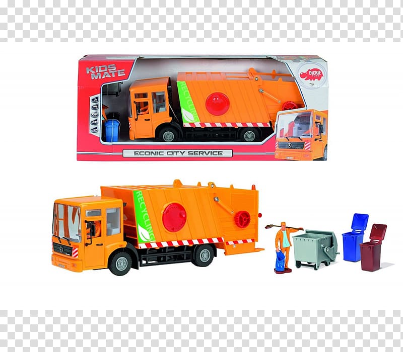 Car Garbage truck Toy Mercedes-Benz Econic Simba Dickie Group, car transparent background PNG clipart