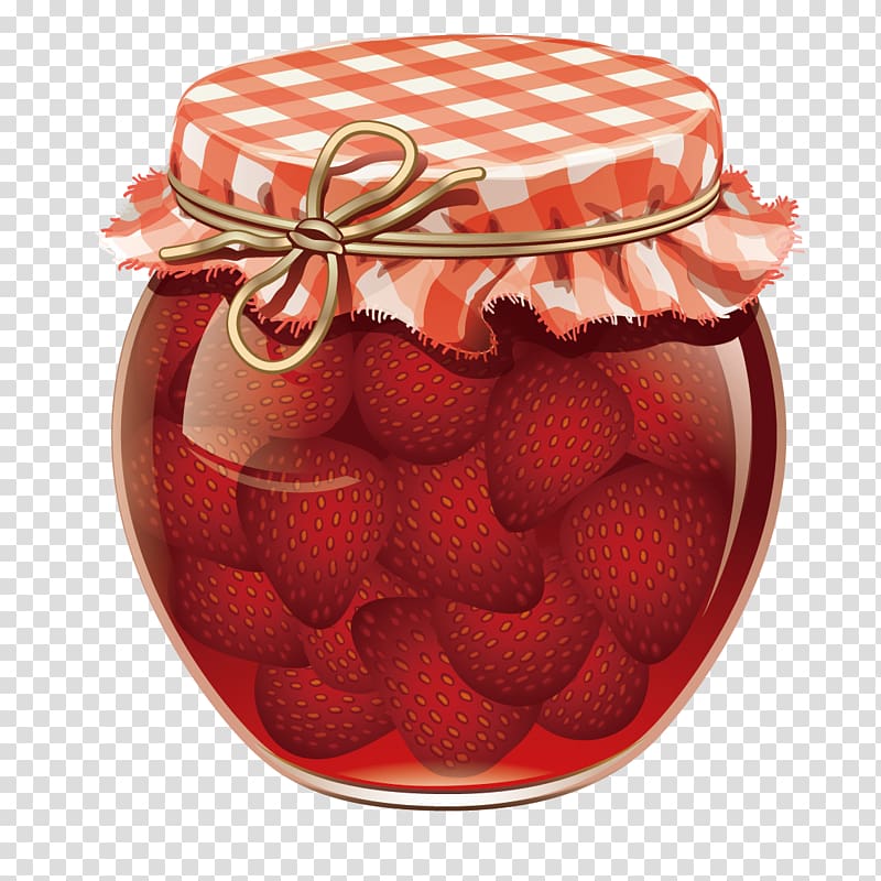 Gelatin dessert Fruit preserves Jar , strawberry canned transparent background PNG clipart