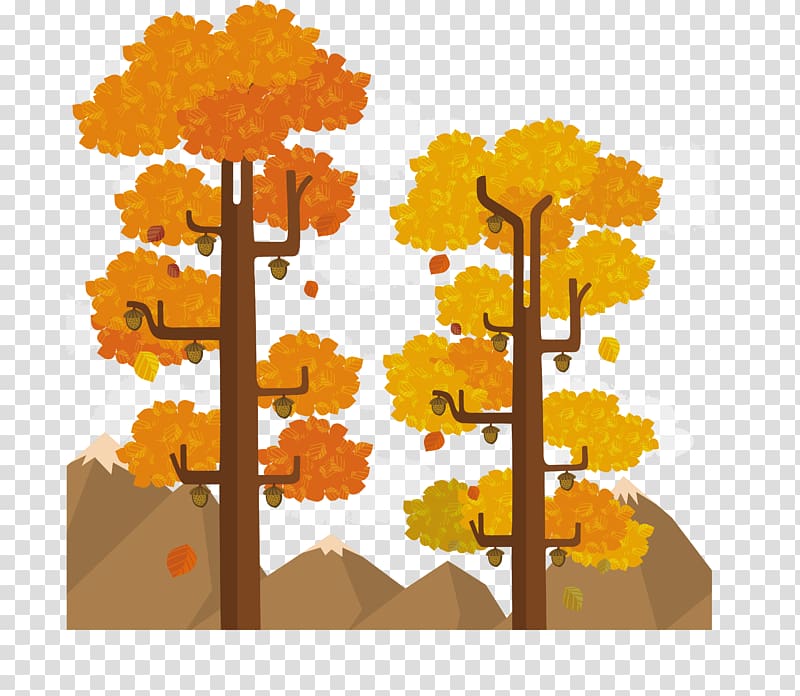 Tree Landscape Euclidean , Big tree design in autumn transparent background PNG clipart