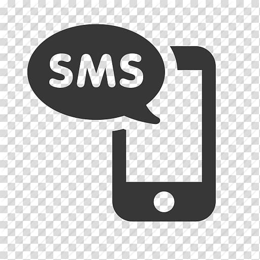 black SMS logo, SMS gateway Text messaging Computer Icons Mobile Phones, Free Sms Files transparent background PNG clipart