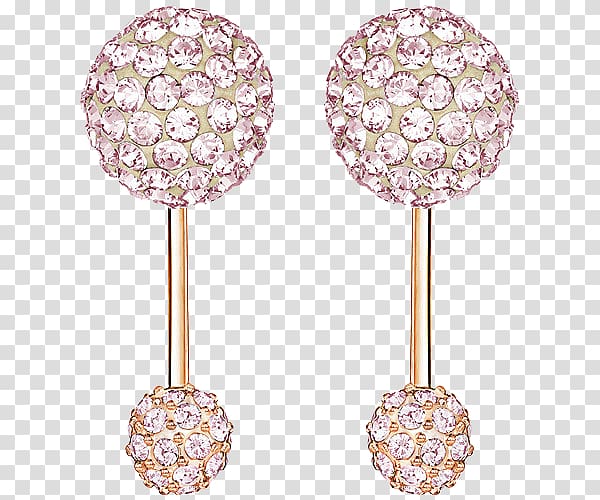Earring Swarovski AG Jewellery Pink Gold, Swarovski Jewellery Swarovski jewelry earrings earrings transparent background PNG clipart