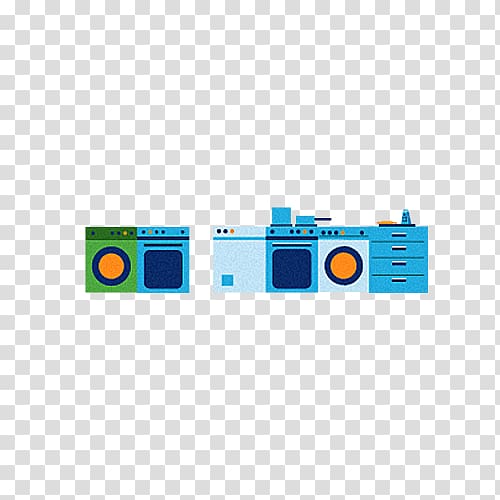 Blue Magnetic tape, Hand-painted blue Radio transparent background PNG clipart