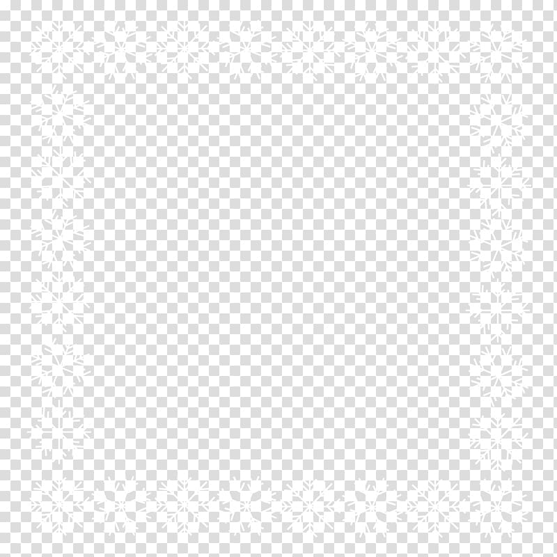 White Symmetry Black Angle Pattern, Snowflake border transparent background PNG clipart