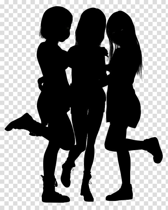 Drawing Friendship Silhouette, young friends transparent background PNG clipart