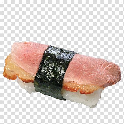 Sushi Spam musubi Prosciutto Kobe beef Veal, sushi transparent background PNG clipart