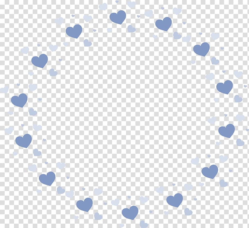 round gray and white hearts frame , Symmetry Area Pattern, Blue love decoration title box transparent background PNG clipart