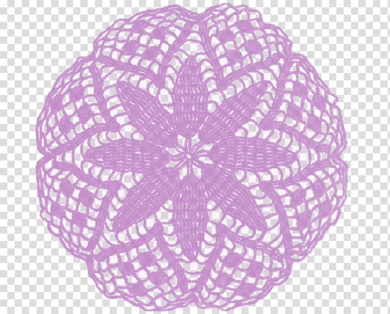 Paper Doily Crochet , lavender transparent background PNG clipart