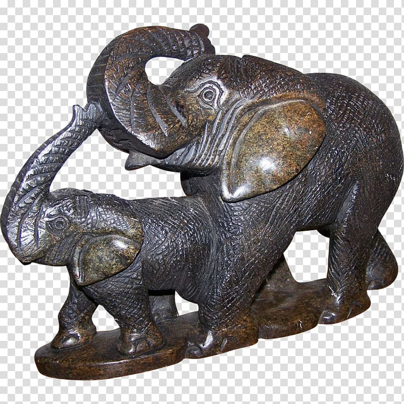 Indian elephant African elephant Bronze sculpture Figurine, Baby Hindu Gods Ganesha transparent background PNG clipart