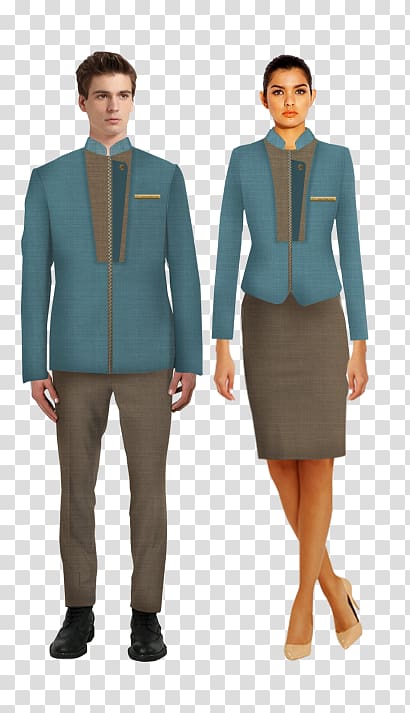 Blazer Uniform Housekeeping Receptionist Clothing, flight stewardess uniform transparent background PNG clipart