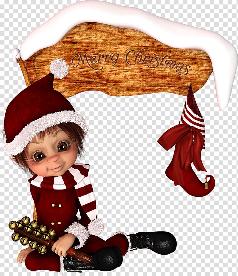 Christmas ornament Ded Moroz Elf Santa Claus, doll transparent background PNG clipart