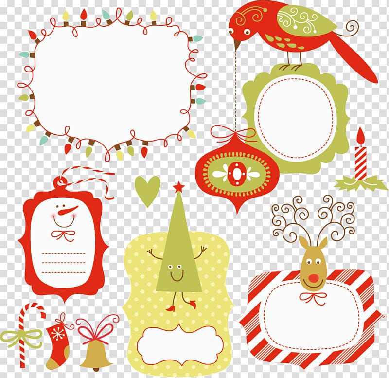 Euclidean Cartoon, cute Christmas frame material Free transparent background PNG clipart