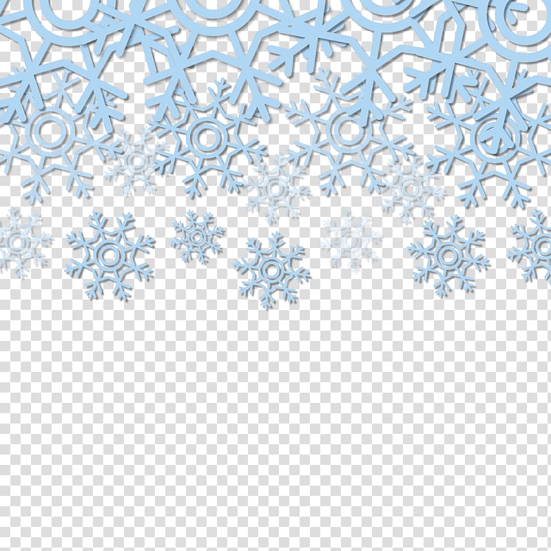 Blue Snowflake, Snowflake blue decorative background material transparent background PNG clipart