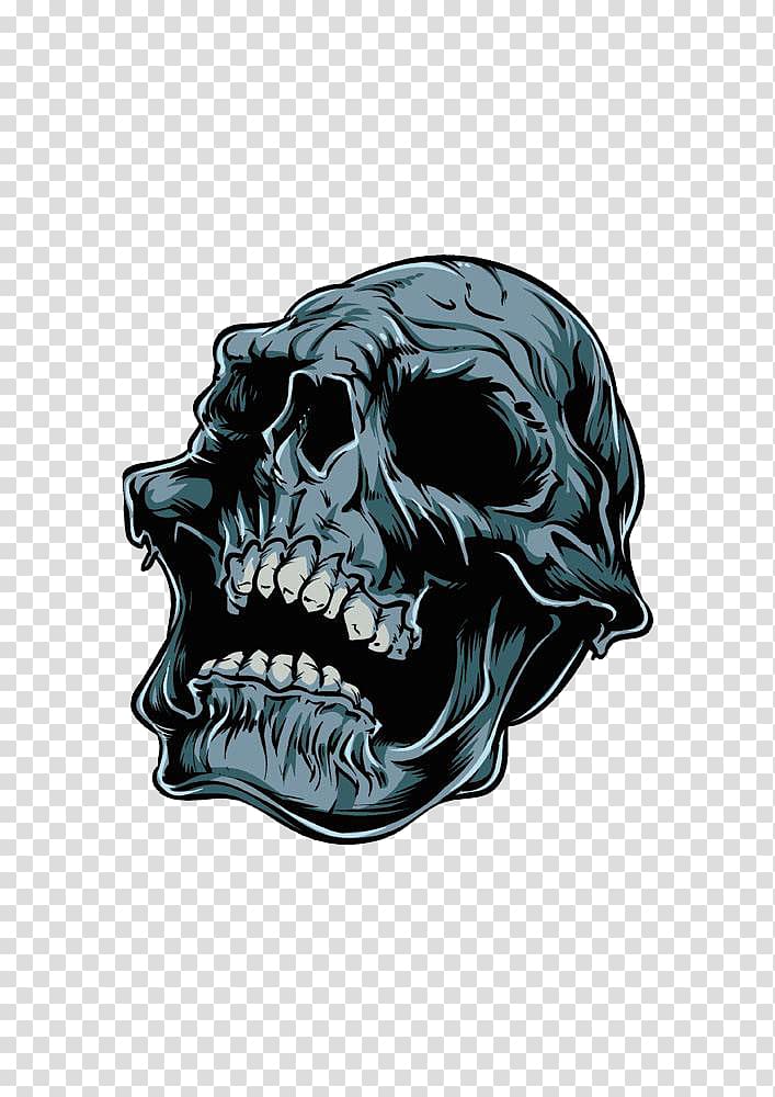 T-shirt Skull Illustration, Black skull transparent background PNG clipart