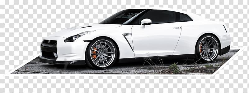 Nissan GT-R Car Tire Alloy wheel Rim, out of bound transparent background PNG clipart