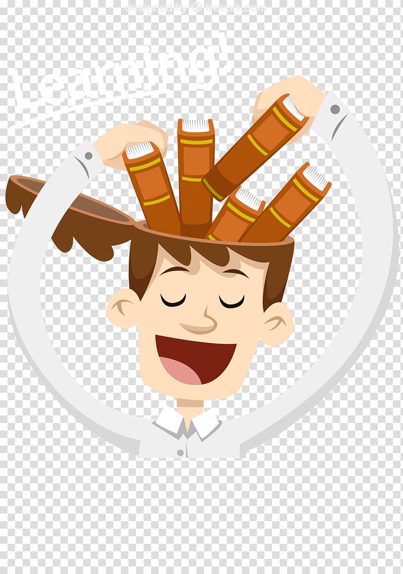 man putting books in his head , Poetry And Stories For Primary And Lower Secondary Schools Student E-book Education, Books loaded to the brain man transparent background PNG clipart