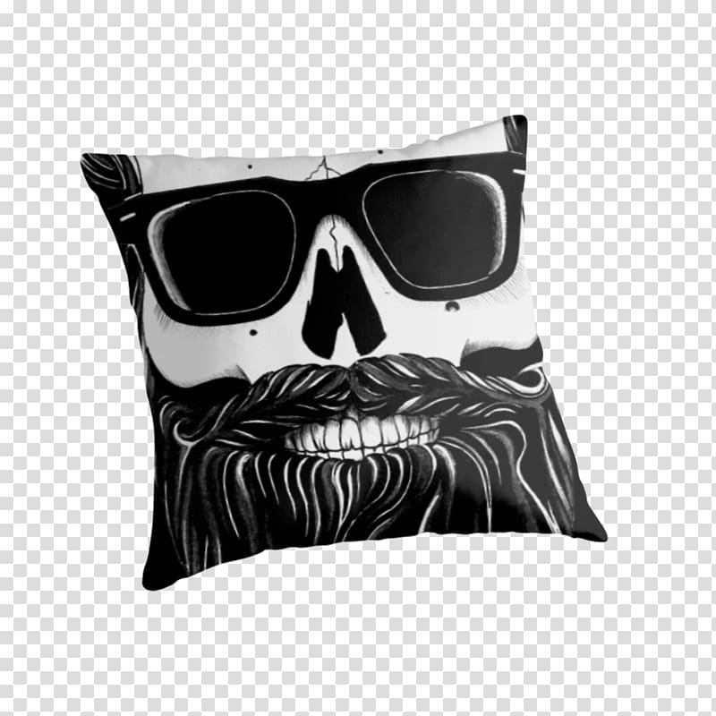 Avenida Flaviano Guimarães Throw Pillows Tool, bearded skull transparent background PNG clipart