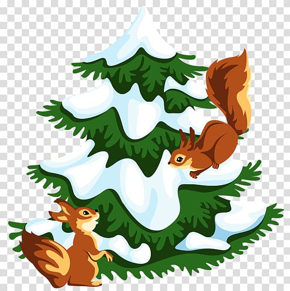 Tree Snow , squirrel transparent background PNG clipart