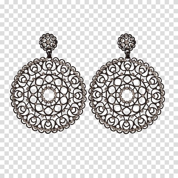 Earring Gold Silver Chloé Peytermann, Black Earrings transparent background PNG clipart