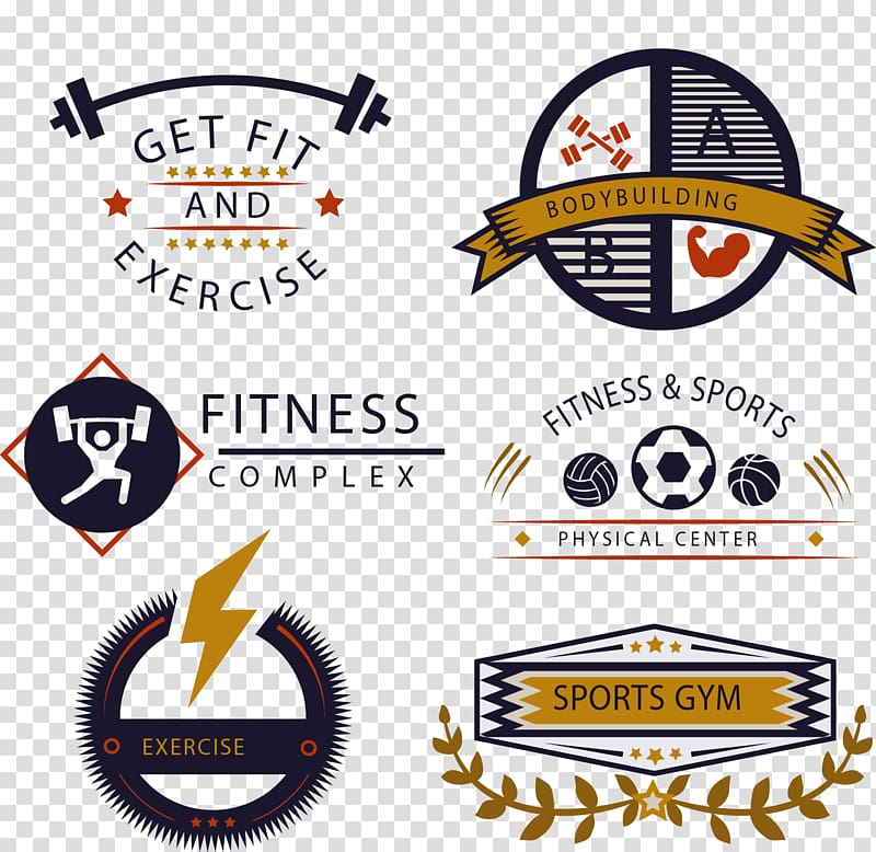 fitness logos collage, Fitness centre Golds Gym Logo, fitness icon transparent background PNG clipart