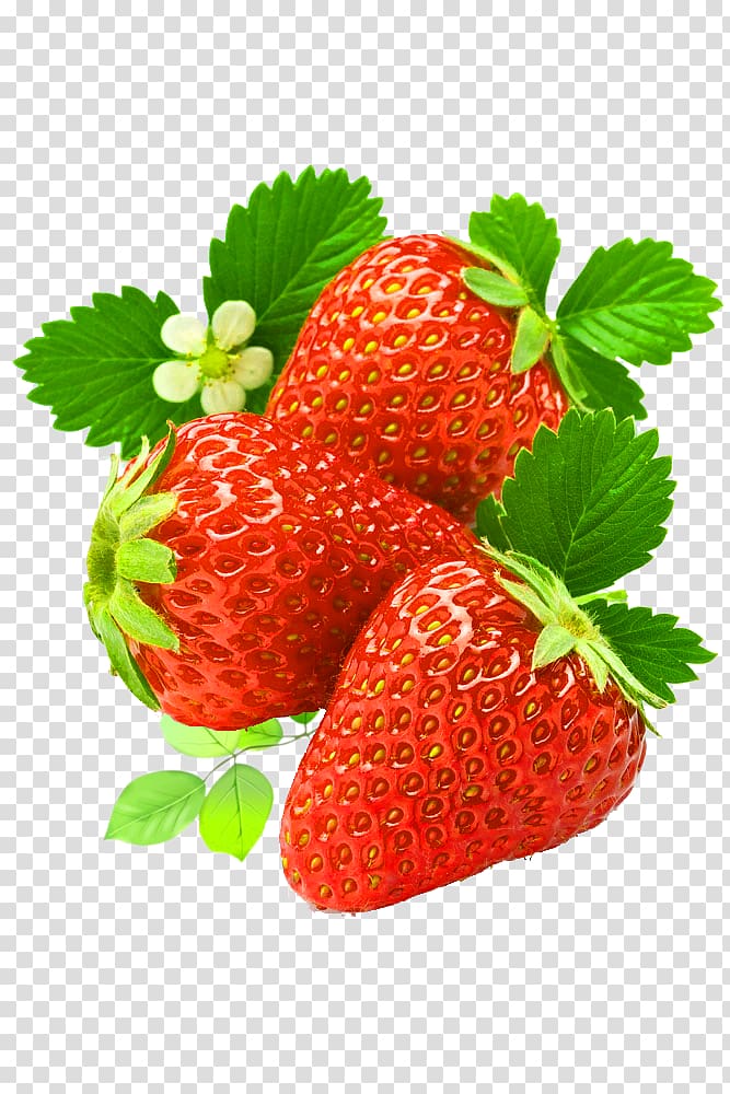 Ice cream Juice Strawberry Food, Red fresh strawberry decoration pattern transparent background PNG clipart