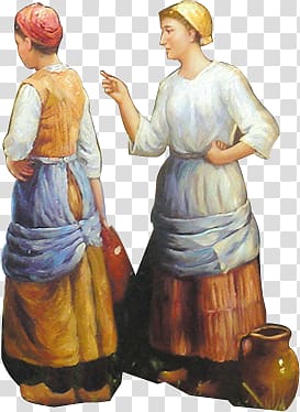 Painting , Talk painting of two women transparent background PNG clipart