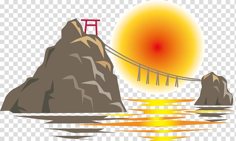 Illustration, material sunrise at sea transparent background PNG clipart