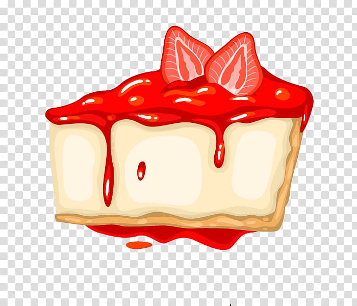 Birthday cake Cupcake Bakery Cream Wedding cake, Cartoon hand painted strawberry cake transparent background PNG clipart