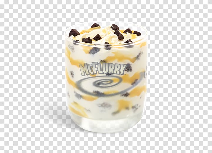 Ice cream McFlurry Chocolate brownie Parfait McDonald's, ice cream transparent background PNG clipart