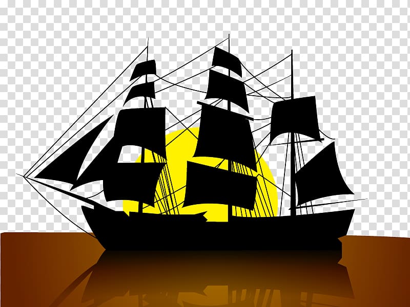 Sailboat Sailing ship Silhouette, sea sailing and sunset transparent background PNG clipart