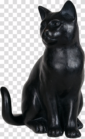 Black Cat Statue Sitting transparent background PNG clipart thumbnail