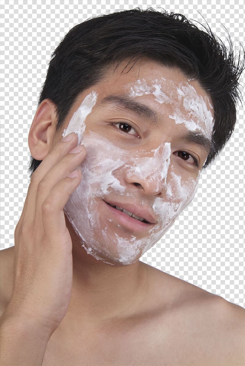 Face Cleanser Facial Reinigungswasser, The man who is going to wash his face transparent background PNG clipart