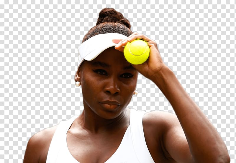 woman holding tennis ball, Venus Williams Focussing transparent background PNG clipart