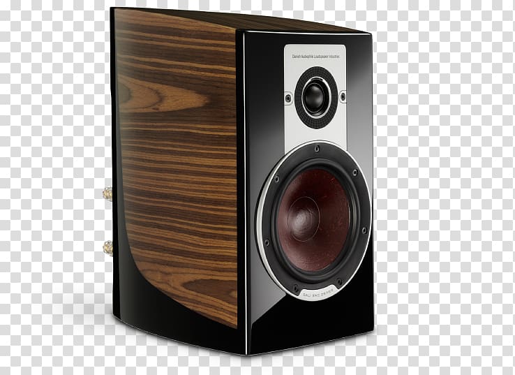 Danish Audiophile Loudspeaker Industries Bookshelf speaker High fidelity Sound, walnut finish transparent background PNG clipart