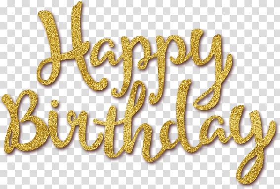 golden happy birthday transparent background PNG clipart