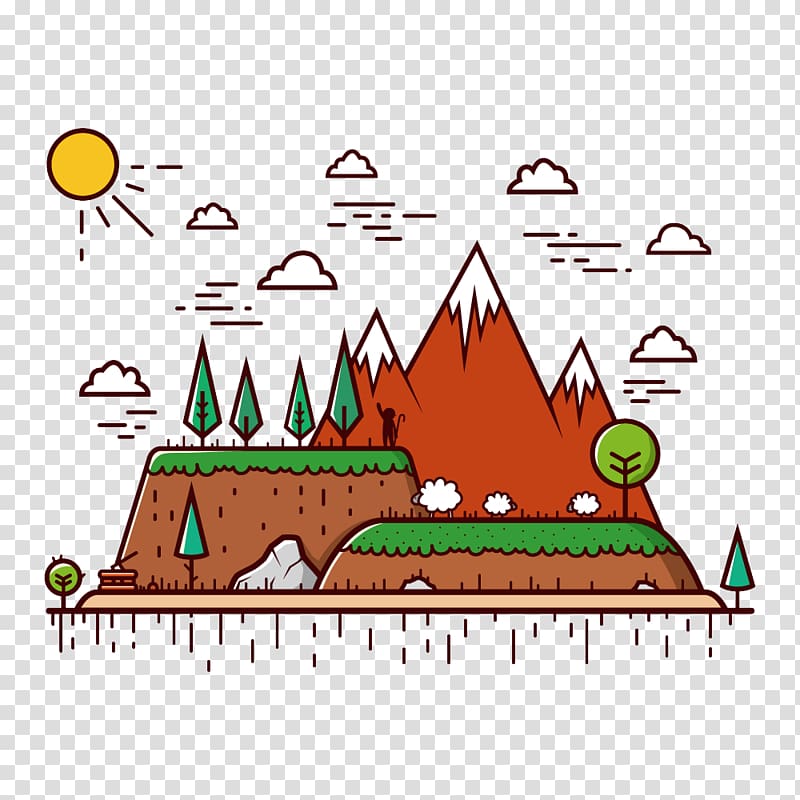 Euclidean Landscape Illustration, mountain transparent background PNG clipart