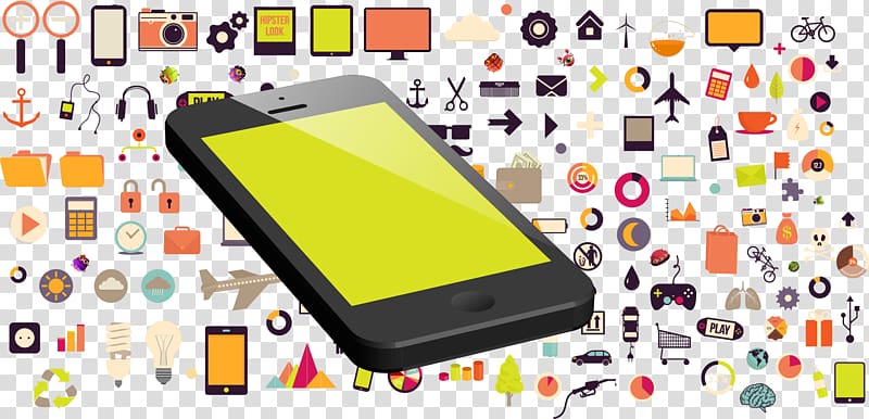 Infographic Icon, Smartphone APP Introduces transparent background PNG clipart