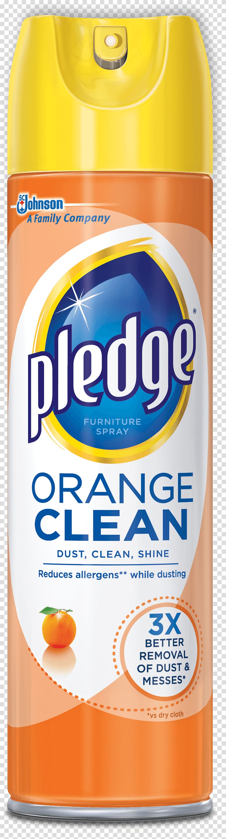 Pledge Cleaning Blem Furniture Cleaner, Lemon orange transparent background PNG clipart