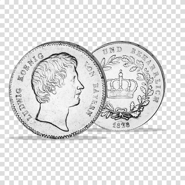 Coin Silver Kronenthaler Ludwig I of Bavaria Font, Coin transparent background PNG clipart