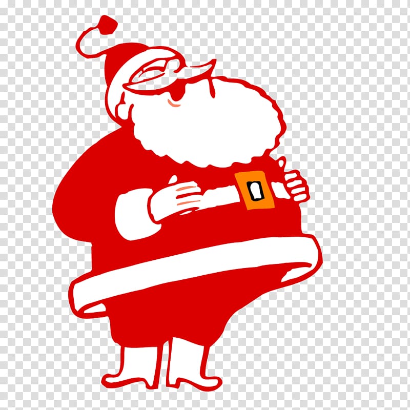 Santa Claus Christmas ornament Black and white , Santa laughingly transparent background PNG clipart