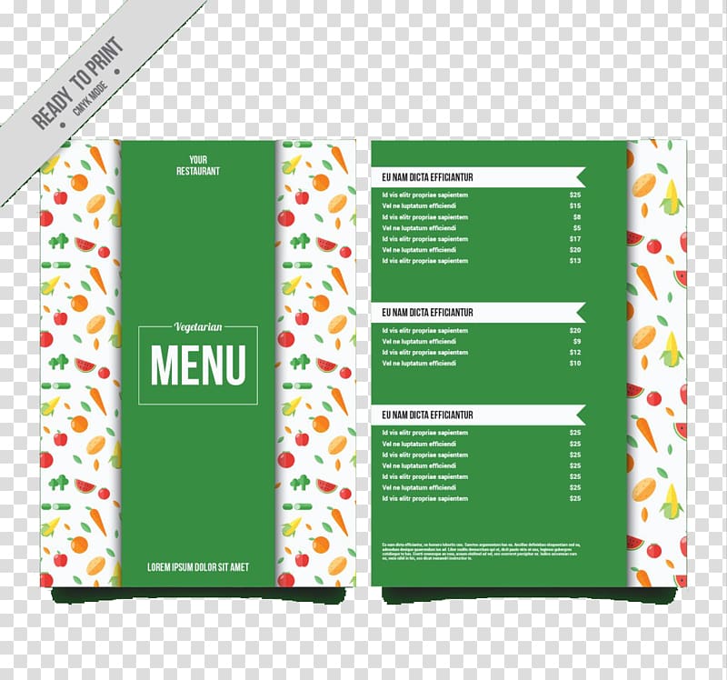 The Vegetarian Vegetarian cuisine Vegetarianism Menu, Lovely green vegetarian menu templates transparent background PNG clipart