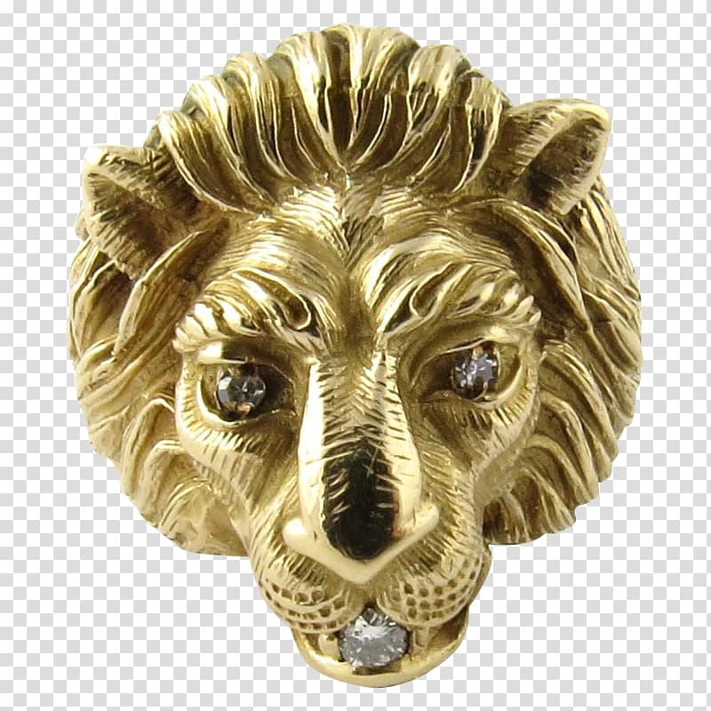 Ring Gold Diamond Lion Jewellery, lion head transparent background PNG clipart