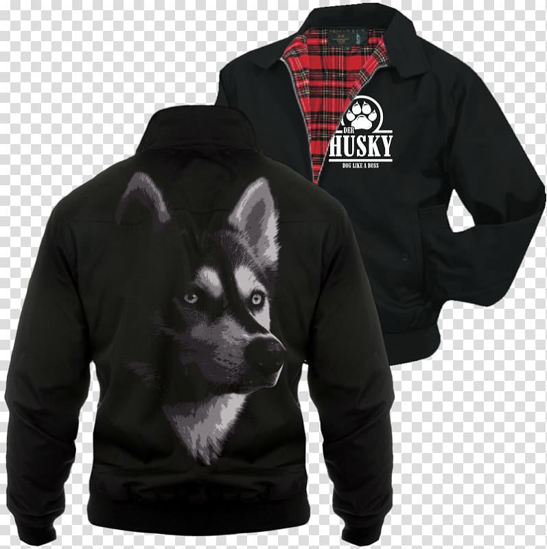 Hoodie T-shirt Harrington jacket Clothing, husky dog transparent background PNG clipart