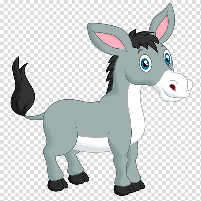 Donkey Mule, Cartoon donkey transparent background PNG clipart
