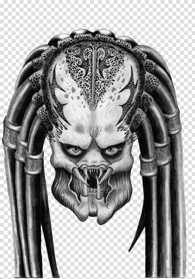 Predator Alien Drawing , Predator head transparent background PNG clipart