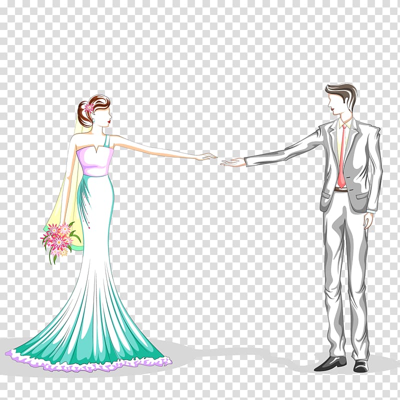 Groom and bride transparent background PNG clipart