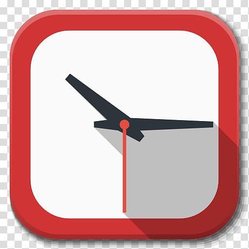square white and red clock , angle line font, Apps Clock transparent background PNG clipart