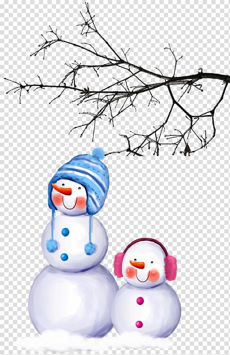 Snowman Drawing Branch, Cute cartoon snowman transparent background PNG clipart