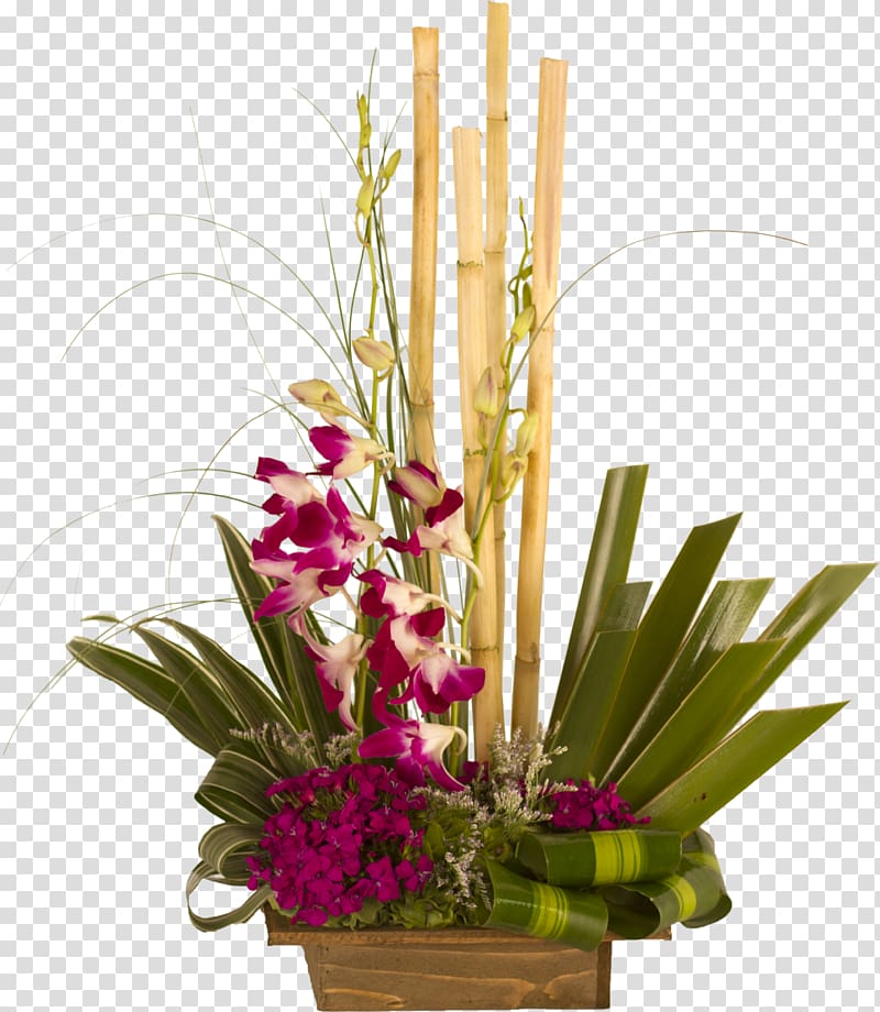 Floral design Ikebana Dendrobium Cut flowers Orchids, flower transparent background PNG clipart