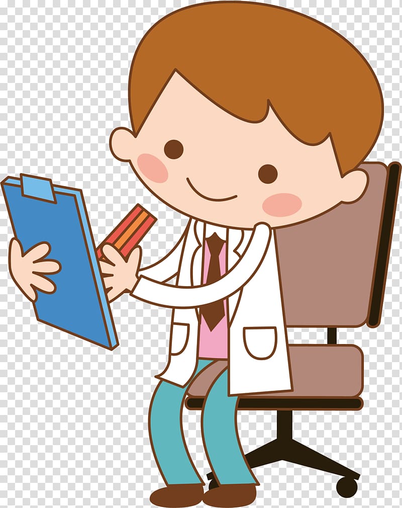 Physician Patient, Write the doctor of the report transparent background PNG clipart